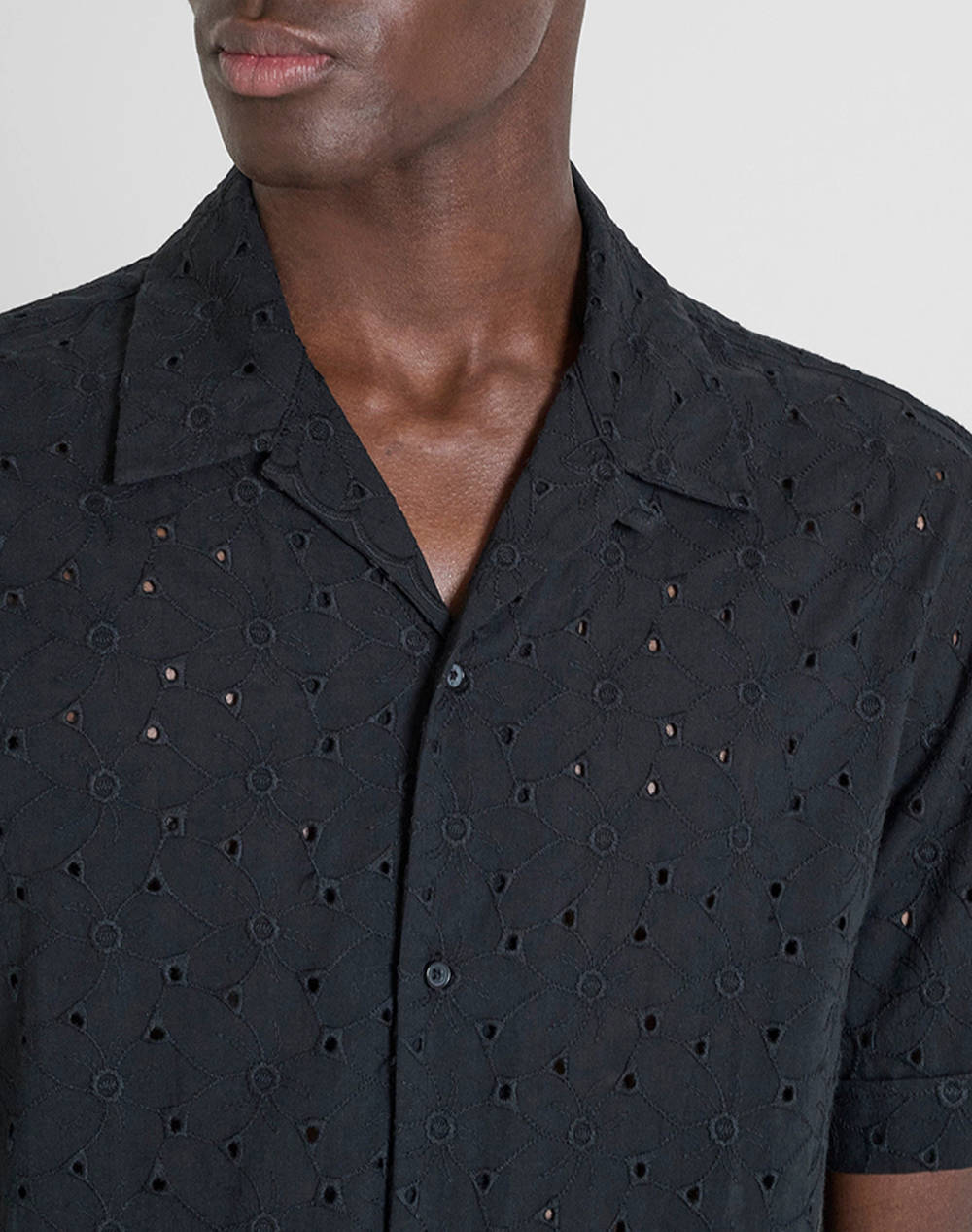 ANTONY MORATO MMSS00189FA440059 MIN OF 6 SHIRT HONOLULU RELAXED STRAIGHT FIT IN EMBROIDERED POPELINE COTTON FABRIC WITH LOGOED METAL BADGE BLUZA DE BARBATI