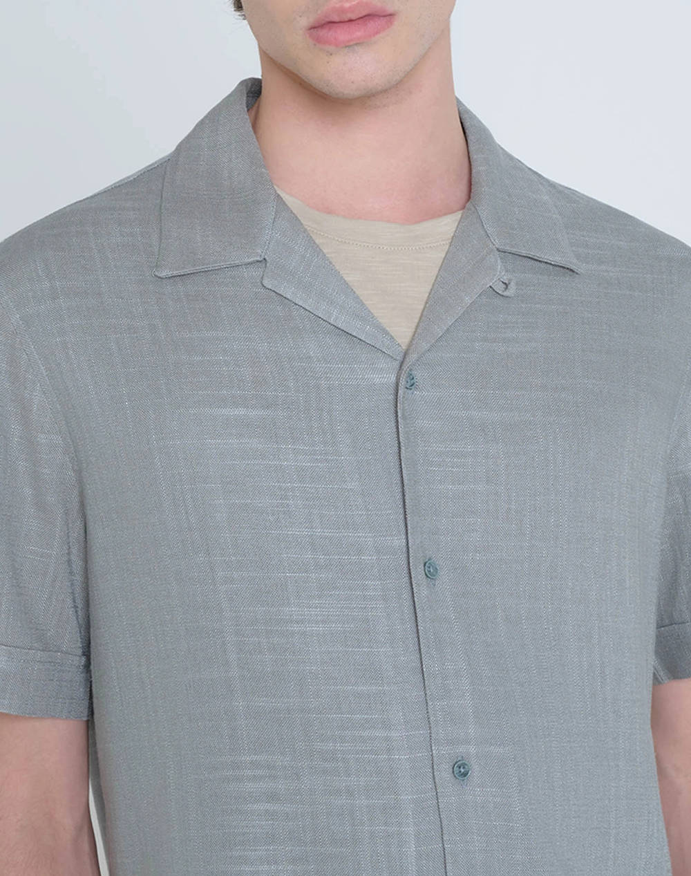 ANTONY MORATO MMSS00189FA400099 MIN OF 6 SHIRT HONOLULU RELAXED STRAIGHT FIT IN SOFT TOUCH VISCOSE LINEN BLEND FABRIC BLUZA DE BARBATI