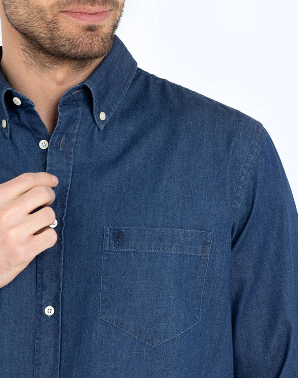 THE BOSTONIANS CAMASA DENIM REGULAR FIT Plain DENIM Button-down Regular Fit