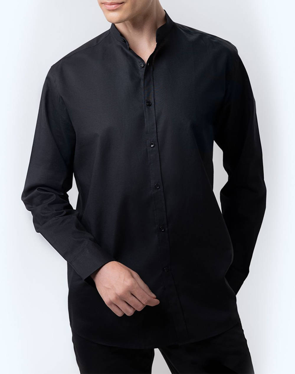 THE BOSTONIANS CAMASA BUMBAC ΛΙΝΟ CUSTOM FIT Plain COTTONLINEN Mao CustomFit
