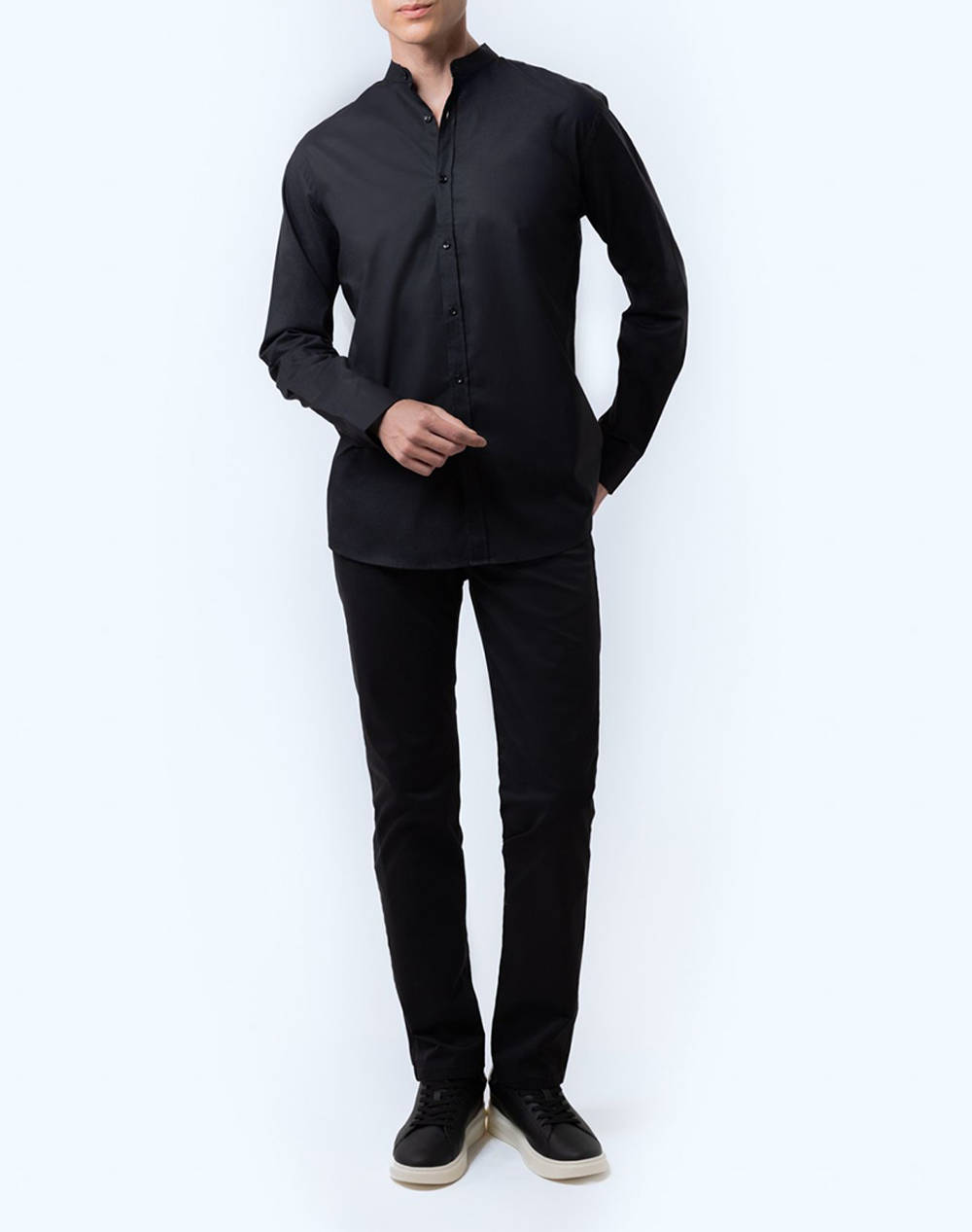 THE BOSTONIANS CAMASA BUMBAC ΛΙΝΟ CUSTOM FIT Plain COTTONLINEN Mao CustomFit