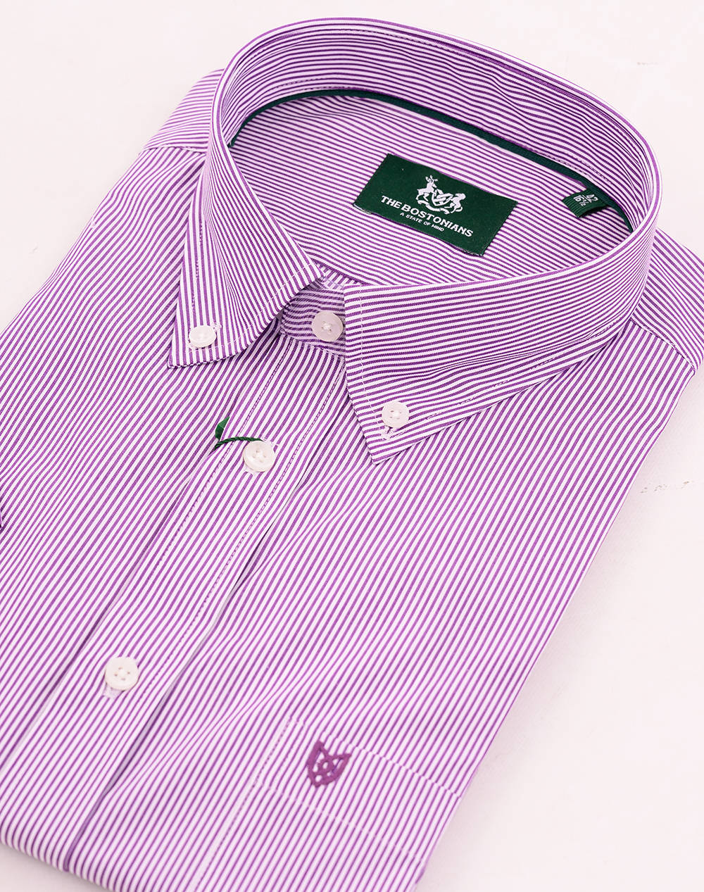 THE BOSTONIANS CAMASA ACORN POPLIN REGULAR FIT Stripe POPLIN Button-down Regular Fit