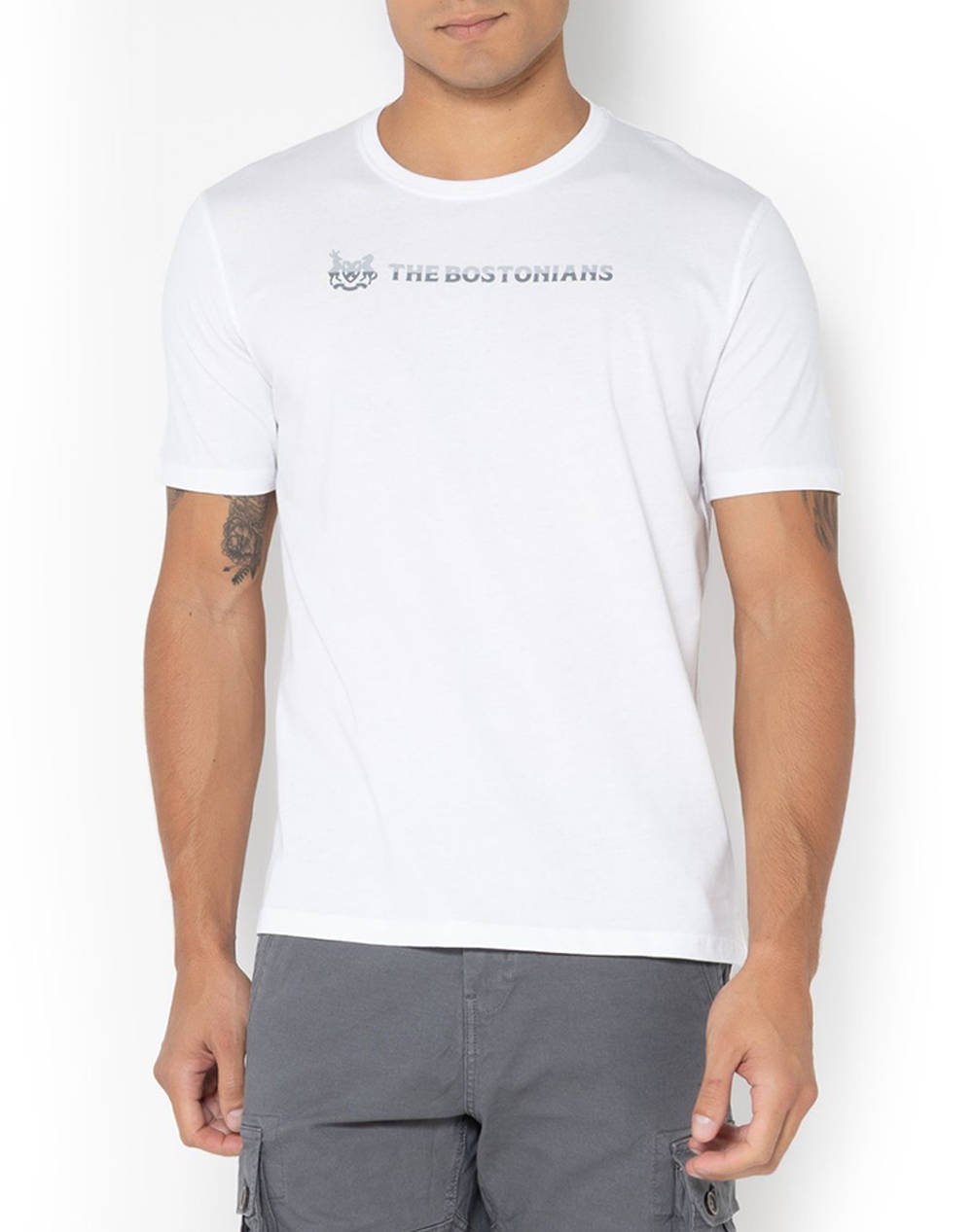 THE BOSTONIANS BLUZA T-SHIRT TWO-TONE LOGO REGULAR