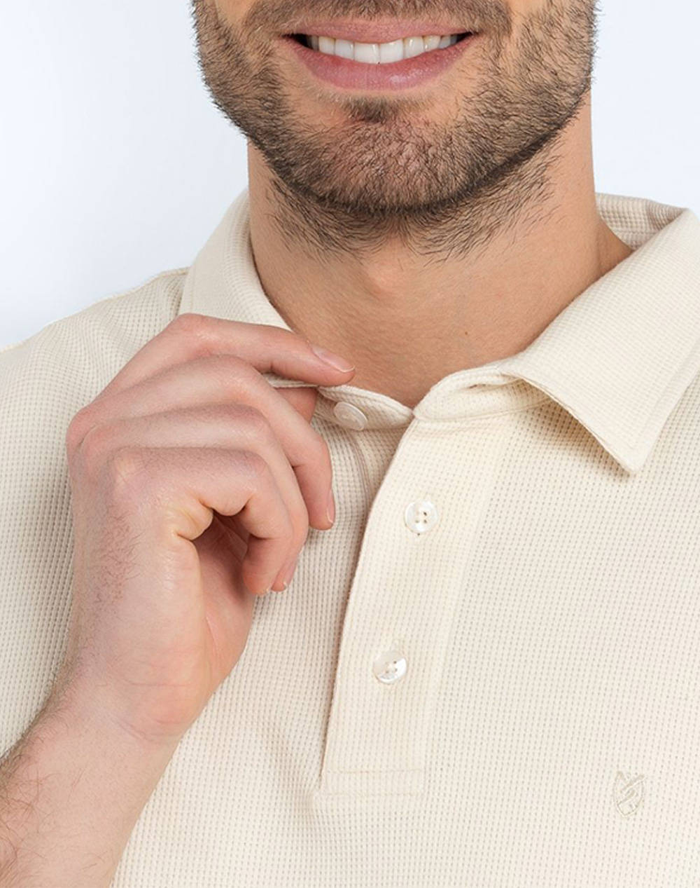 THE BOSTONIANS BLUZA POLO PIQUE WAFFLE REGULAR FIT