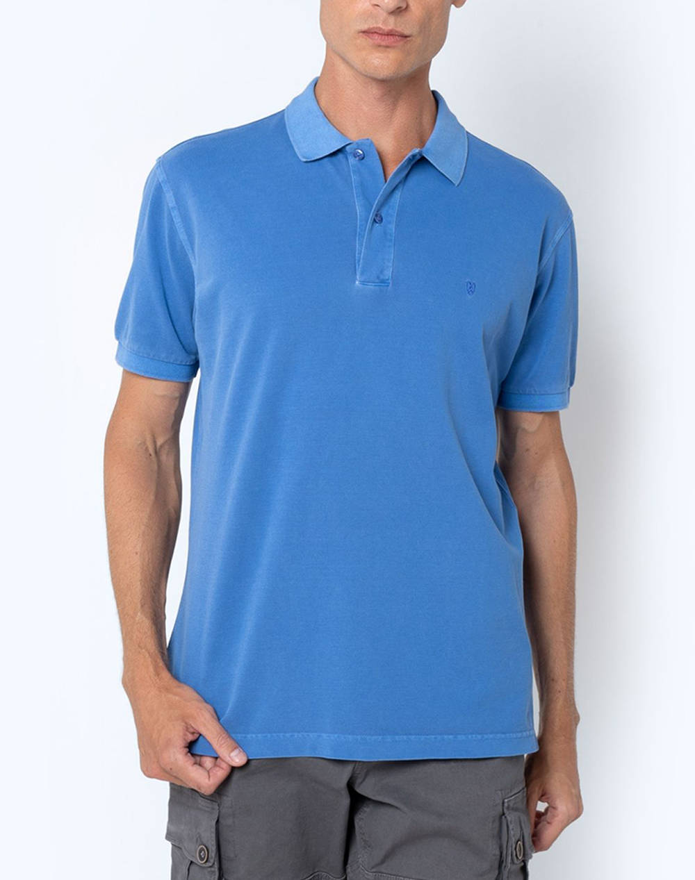 THE BOSTONIANS BLUZA POLO PIQUE DELAVE REGULAR FIT
