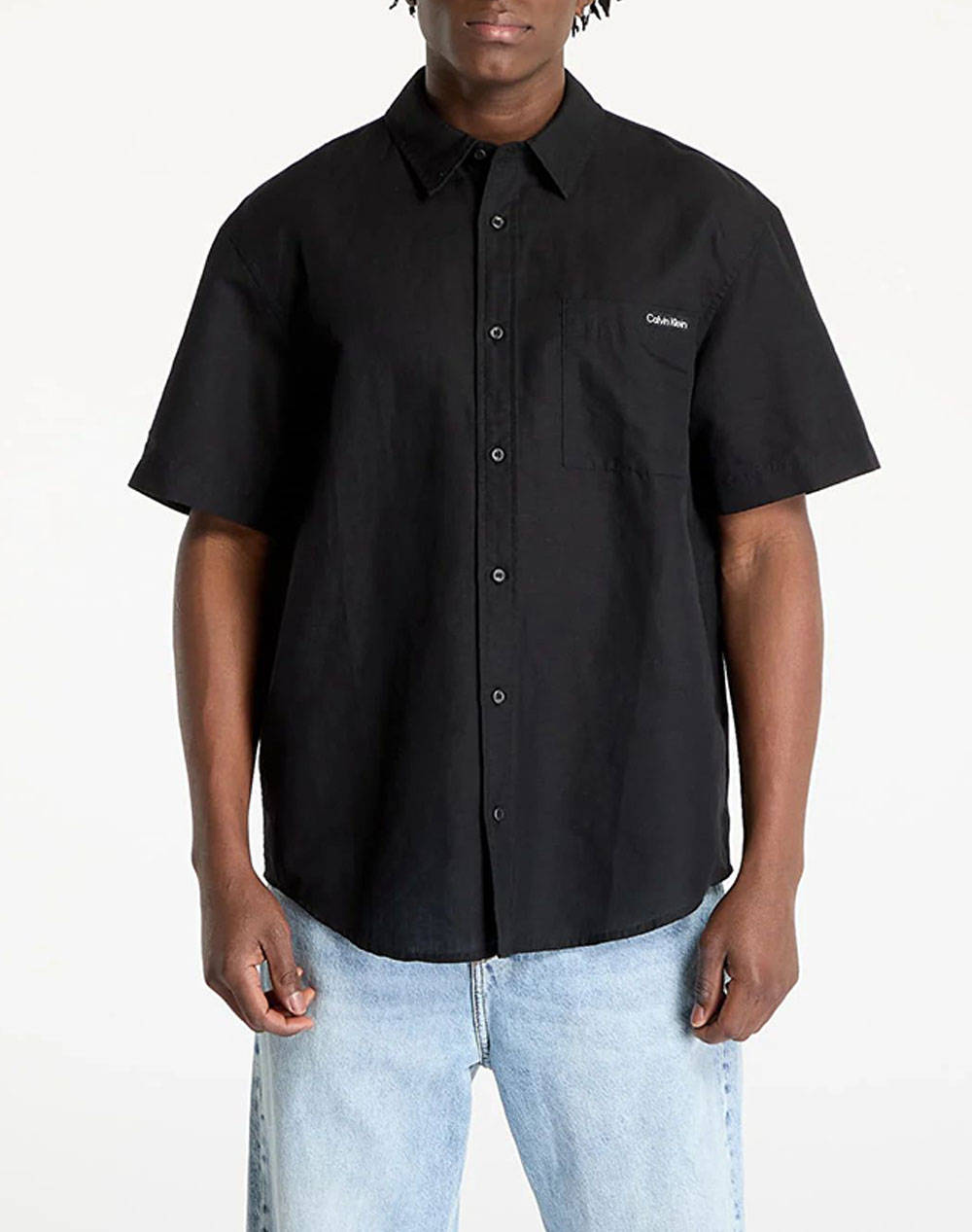 CALVIN KLEIN JEANS LINEN COTTON S/S SHIRT