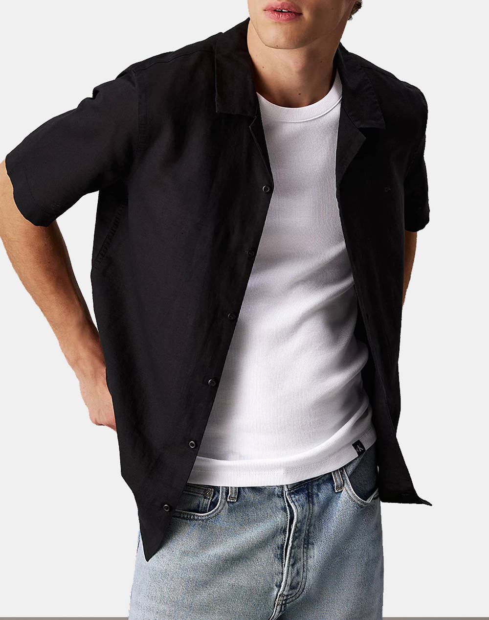 CALVIN KLEIN LINEN COTTON CUBAN S/S SHIRT
