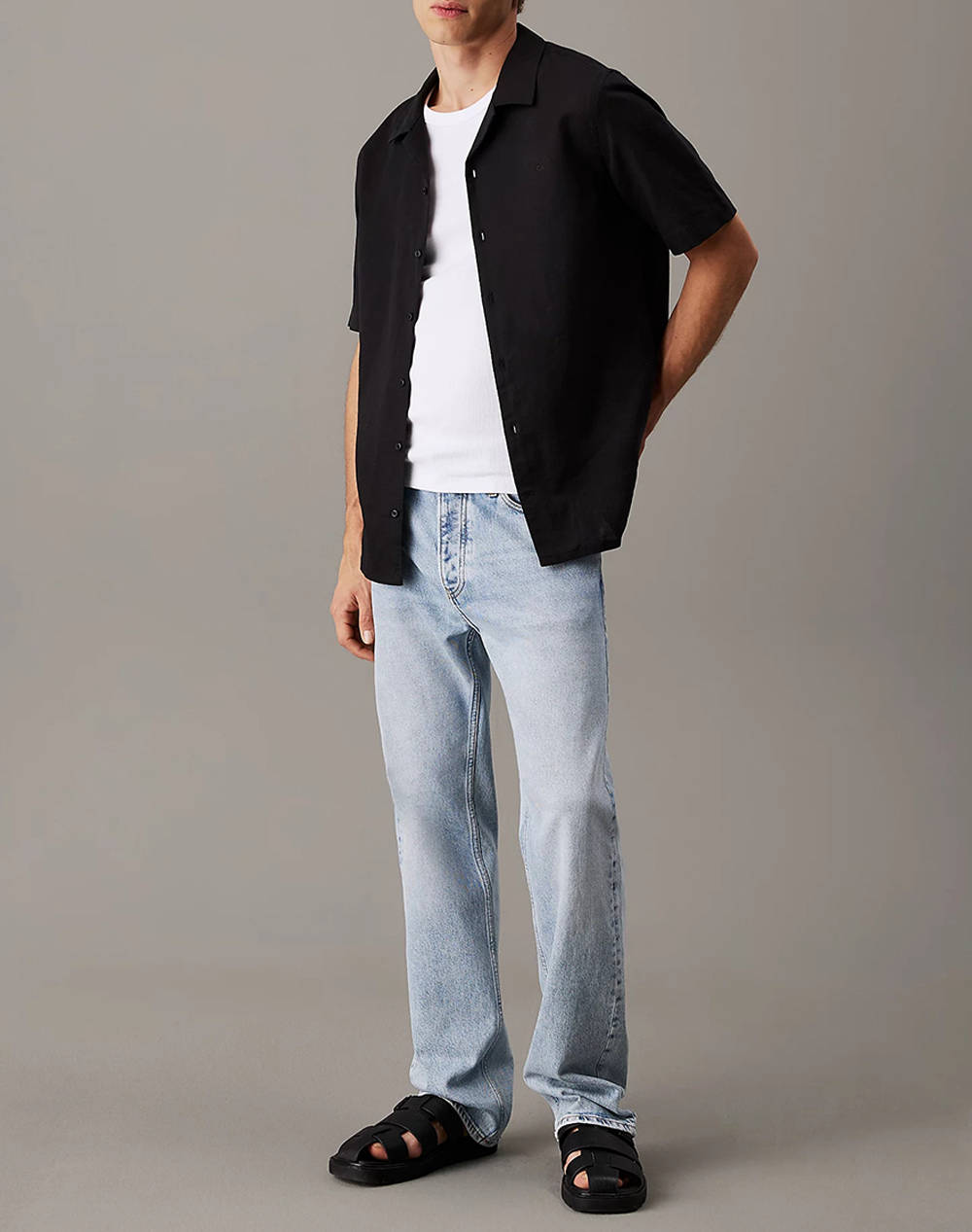 CALVIN KLEIN LINEN COTTON CUBAN S/S SHIRT