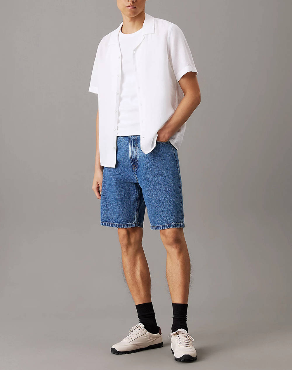 CALVIN KLEIN LINEN COTTON CUBAN S/S SHIRT