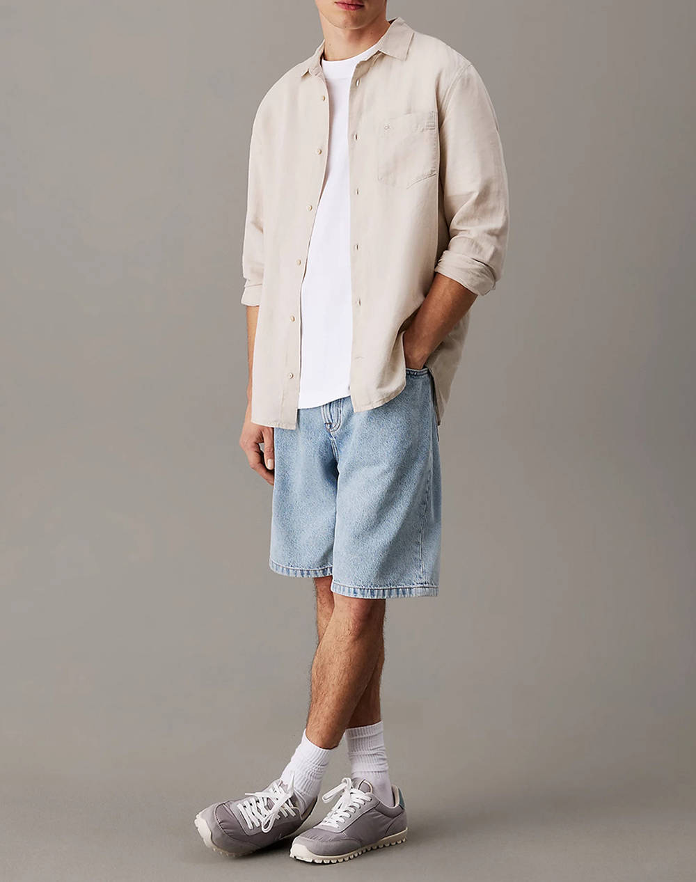 CALVIN KLEIN LINEN COTTON REGULAR L/S SHIRT