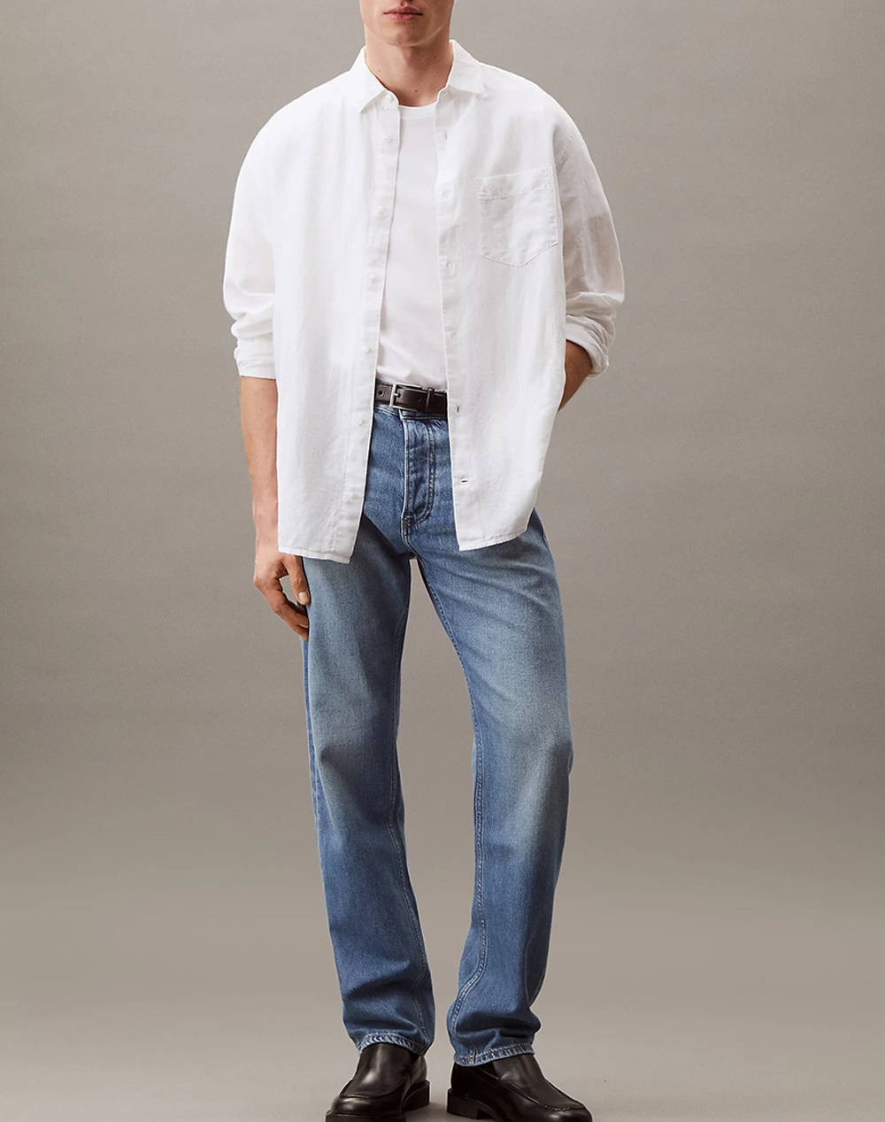 CALVIN KLEIN LINEN COTTON REGULAR L/S SHIRT