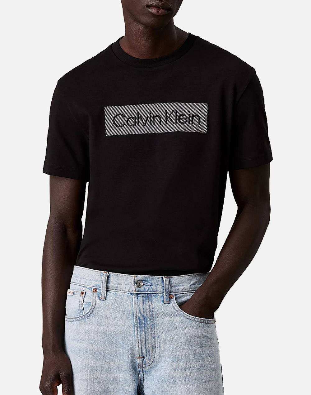 CALVIN KLEIN TEXTURED EMBROIDERY T-SHIRT