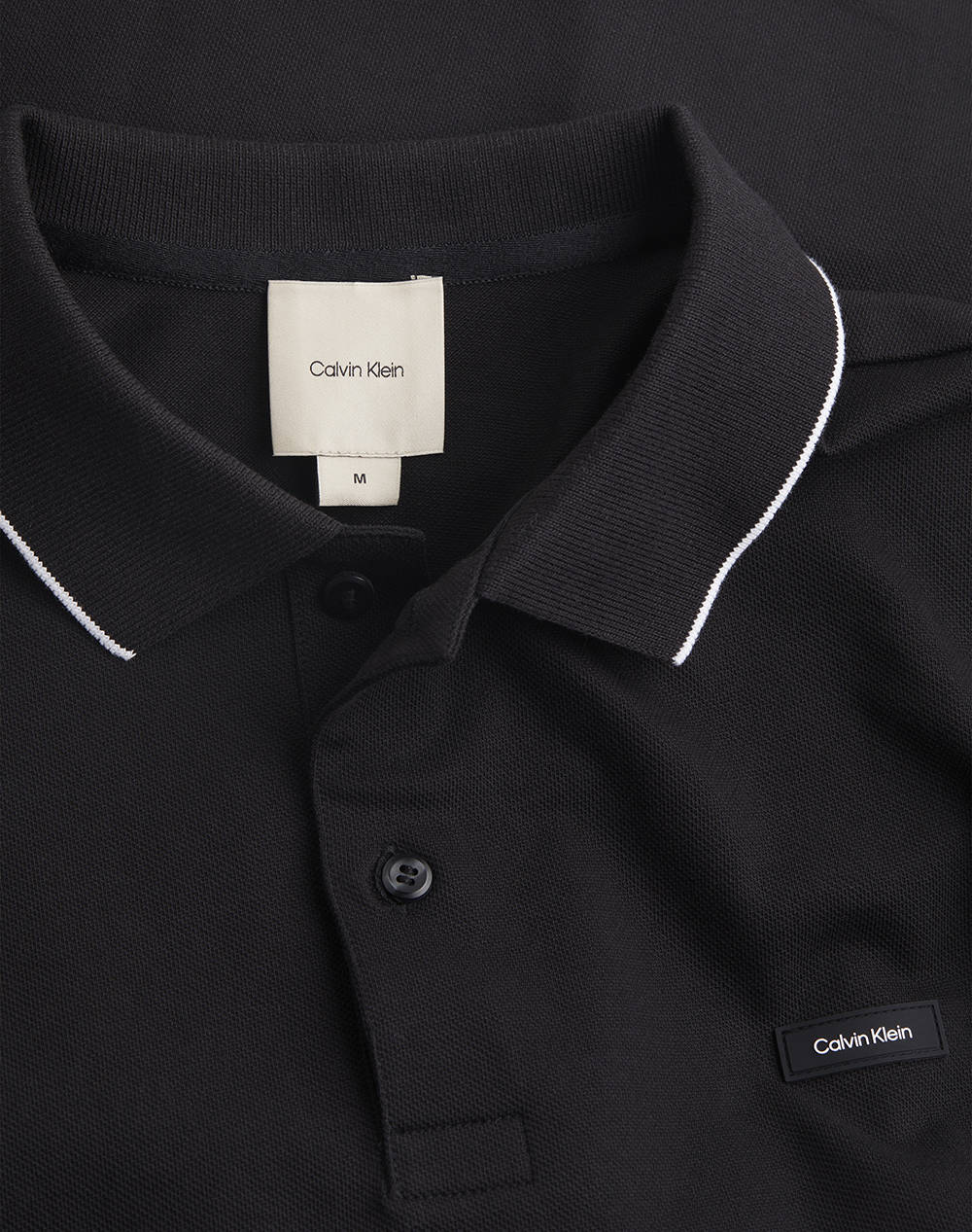 CALVIN KLEIN STRETCH PIQUE TIPPING POLO
