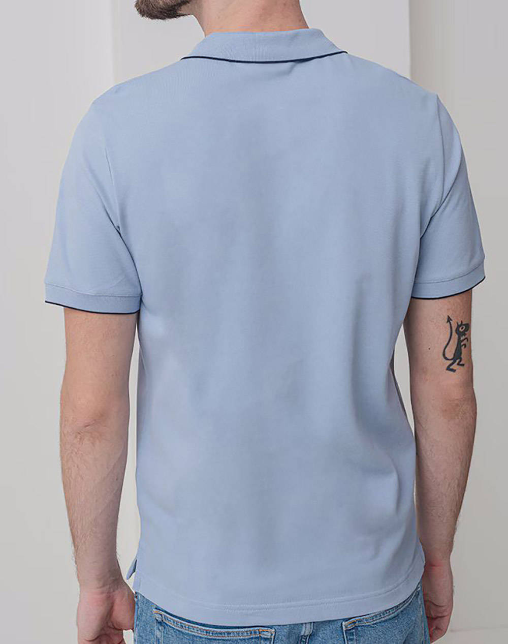 CALVIN KLEIN STRETCH PIQUE TIPPING POLO
