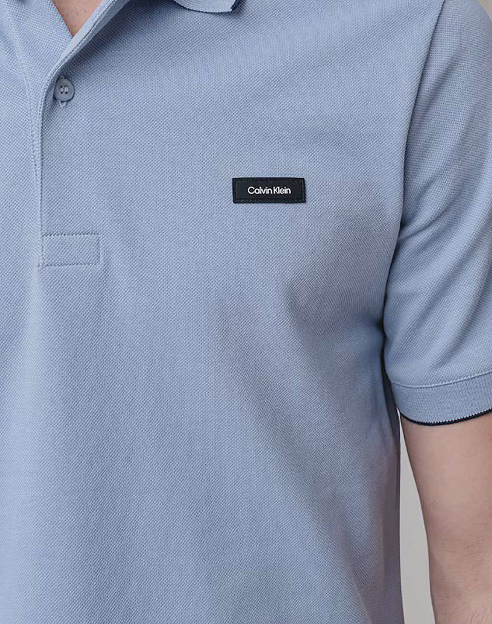 CALVIN KLEIN STRETCH PIQUE TIPPING POLO