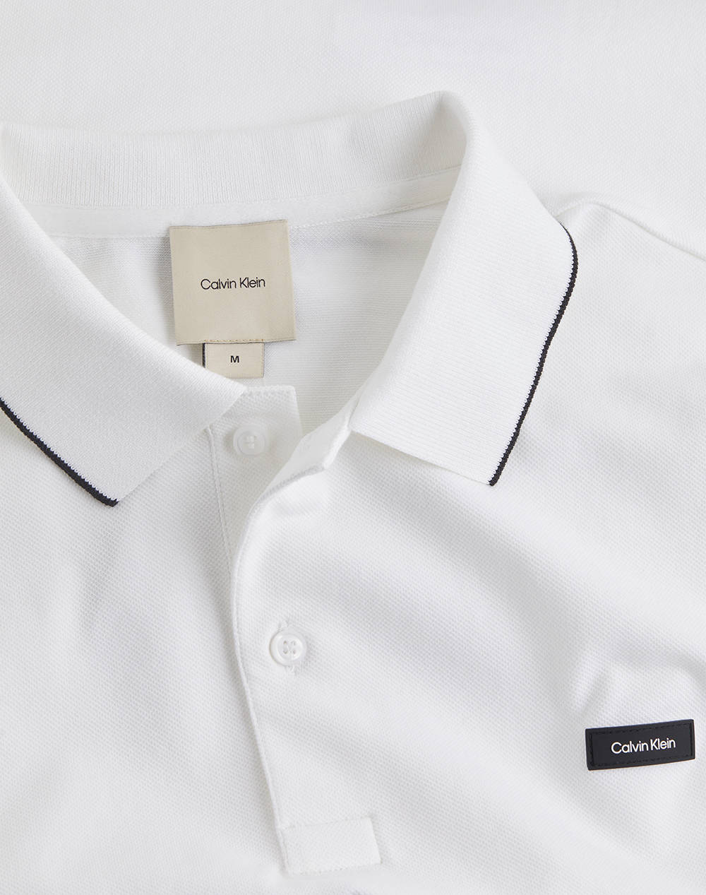 CALVIN KLEIN STRETCH PIQUE TIPPING POLO