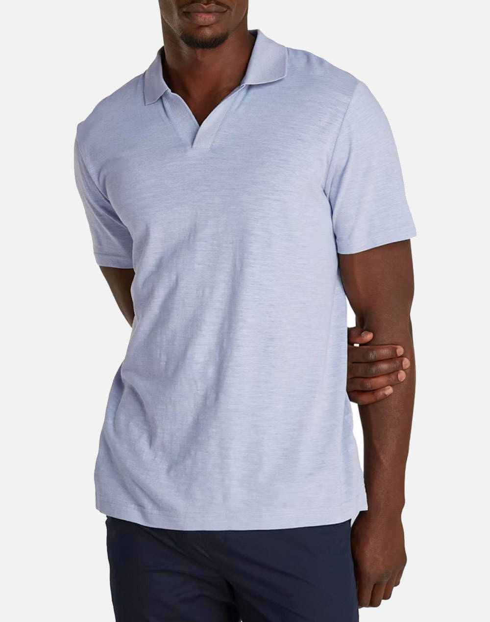 CALVIN KLEIN LINEN COTTON CUBAN COLLAR POLO