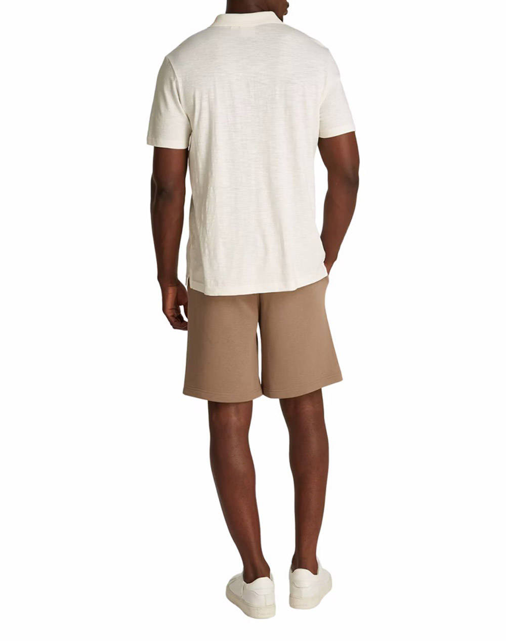 CALVIN KLEIN LINEN COTTON CUBAN COLLAR POLO