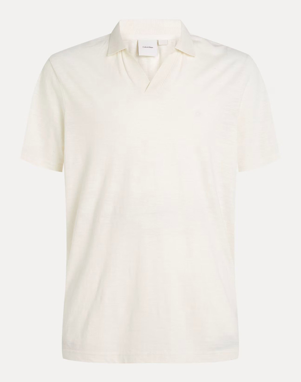 CALVIN KLEIN LINEN COTTON CUBAN COLLAR POLO