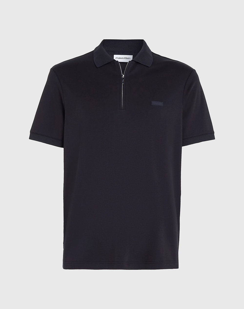 CALVIN KLEIN SMOOTH COTTON WELT ZIP POLO