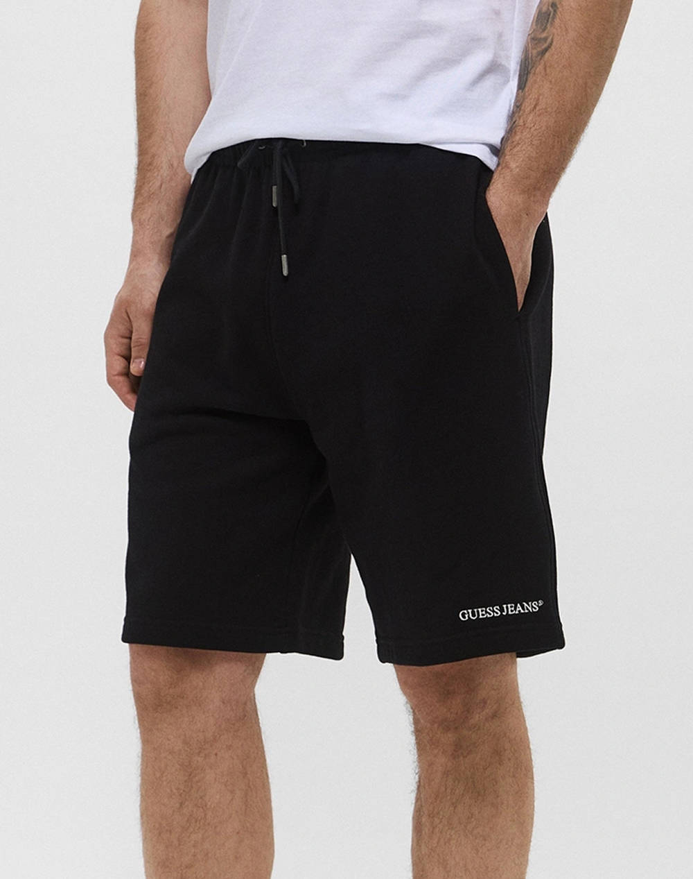 GUESS JEANS GJ REG EMBRO SHORTS - ORGANIC COTT ICONIC TERRY 400 SHORTS DE BARBATI