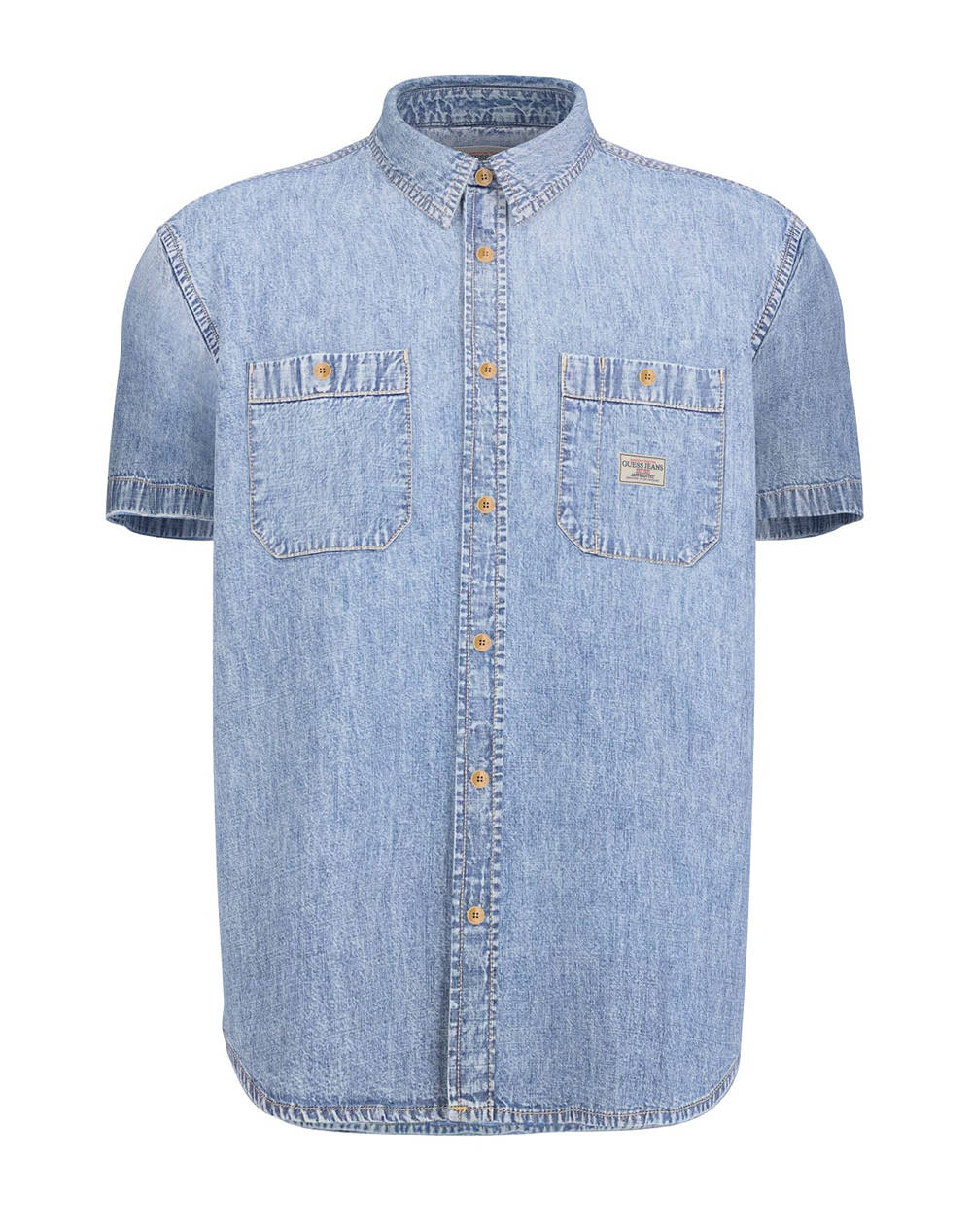 GUESS JEANS GJ REGULAR SS DENIM - ECO ORG CO 7074 RG INDIGO CAMASA DE BARBATI