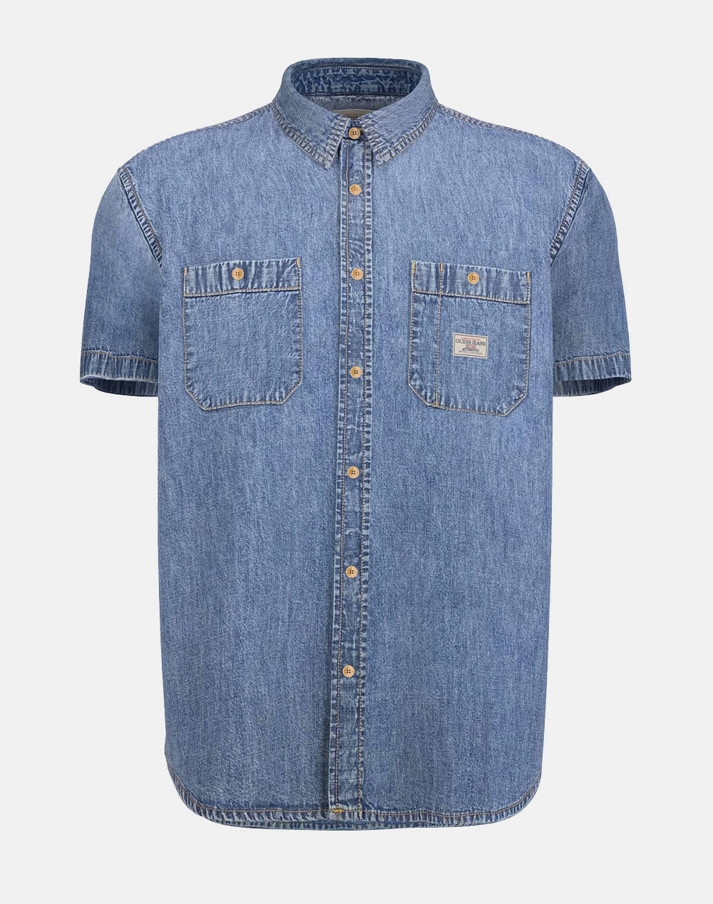 GUESS JEANS GJ REGULAR SS DENIM - ECO ORG CO 7074 RG INDIGO CAMASA DE BARBATI