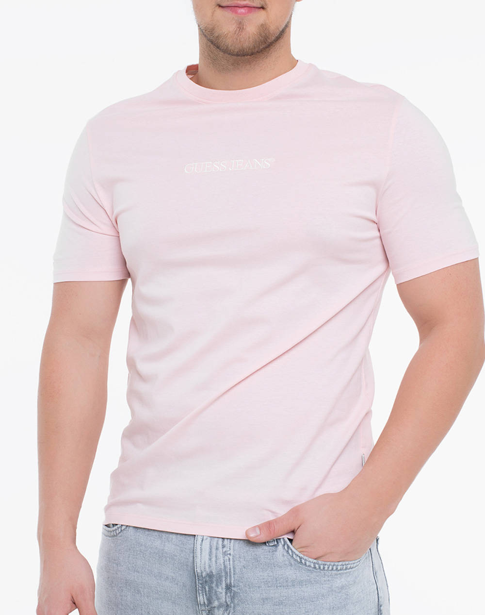 GUESS JEANS GJ SS CN SLIM LOGO EMBRO TEE BLUZA DE BARBATI
