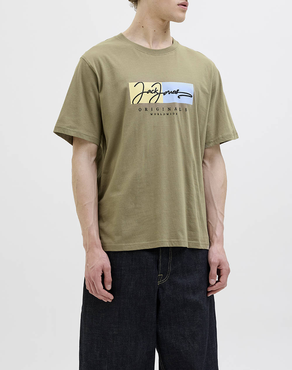 JACK&JONES JORFREDERIKSBERG BOX SCRIPT TEE SS CN LN