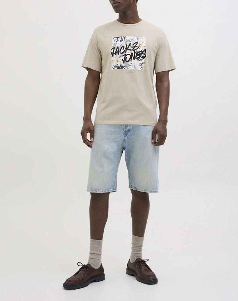 JACK&JONES JJHAWAII SHAPE TEE SS CREW NECK LN