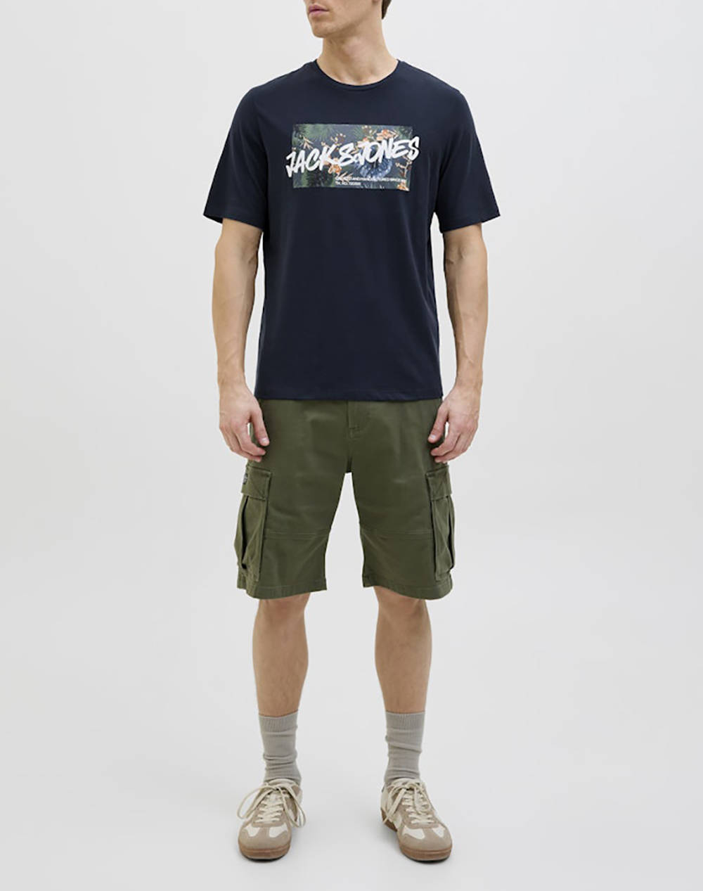 JACK&JONES JJHAWAII SHAPE TEE SS CREW NECK LN