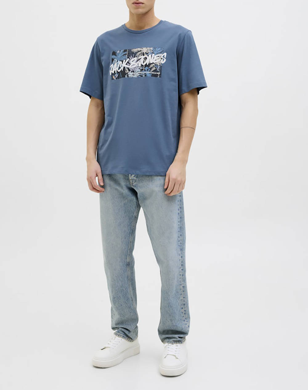 JACK&JONES JJHAWAII SHAPE TEE SS CREW NECK LN