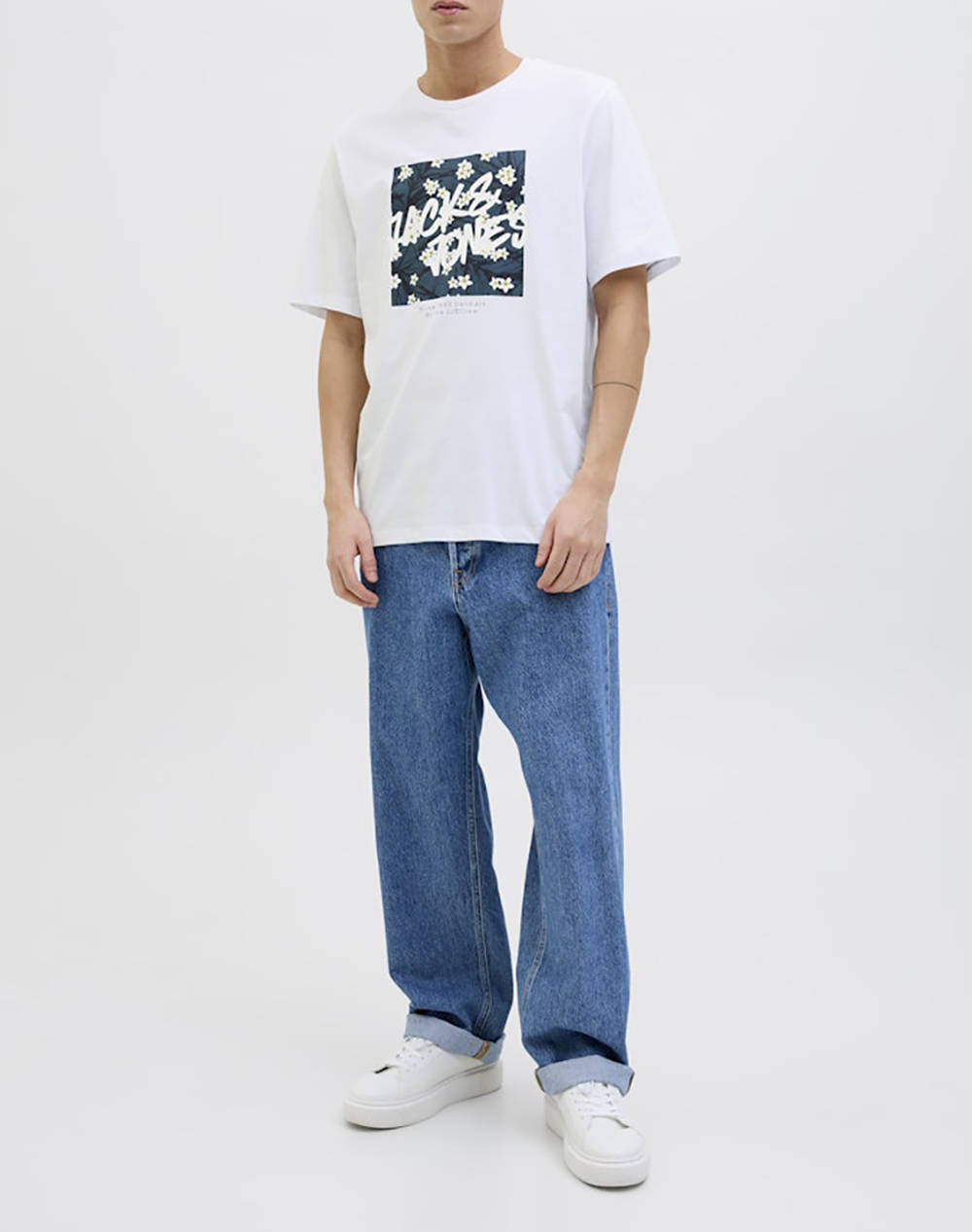 JACK&JONES JJHAWAII SHAPE TEE SS CREW NECK LN