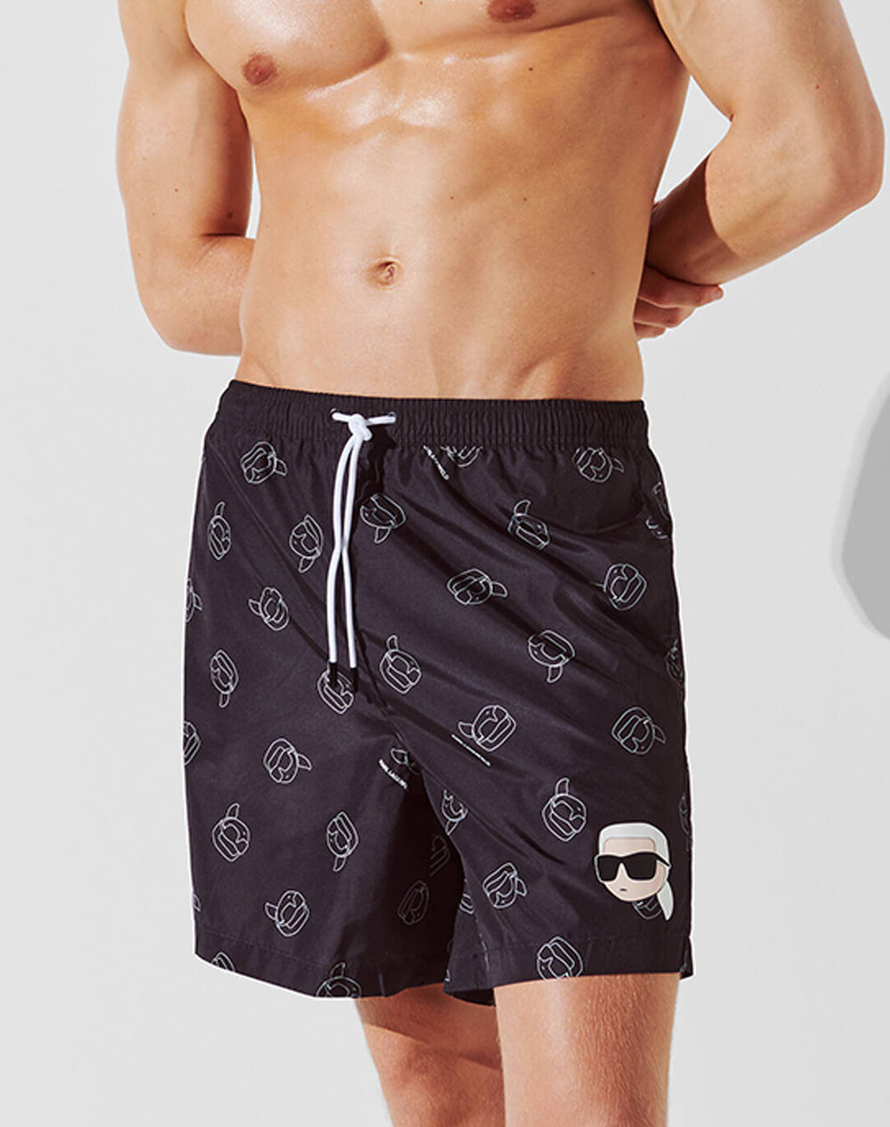 KARL LAGERFELD IKON AOP MED BOARDSHORTS