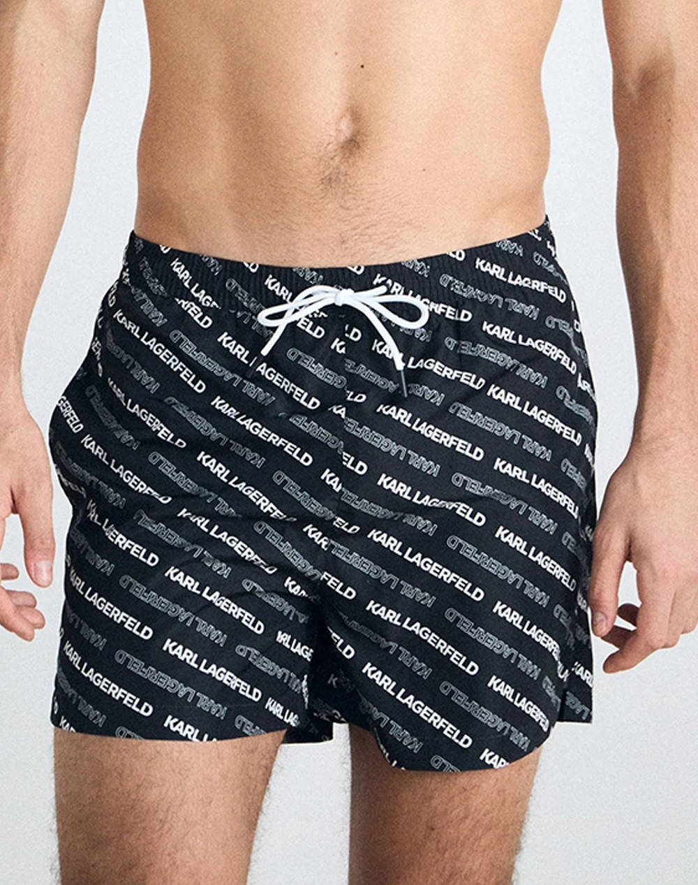 KARL LAGERFELD DIAGONAL AOP SHORT BOARDSHORTS
