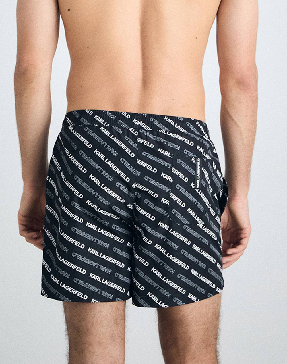 KARL LAGERFELD DIAGONAL AOP SHORT BOARDSHORTS