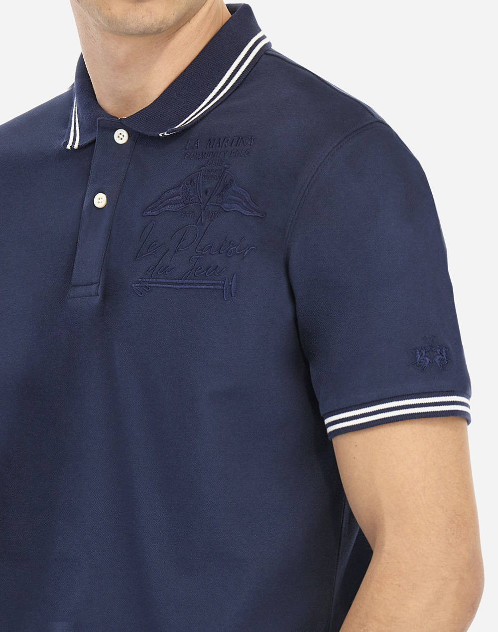 LA MARTINA BLUZA POLO KM MAN POLO SEMI PIQUET STRETCH
