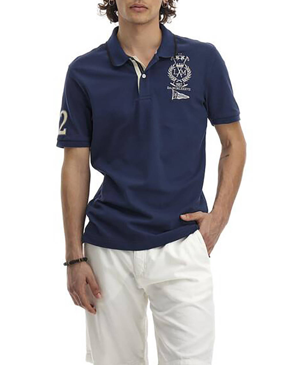 LA MARTINA BLUZA POLO KM MAN POLO SEMI PIQUET STRETCH