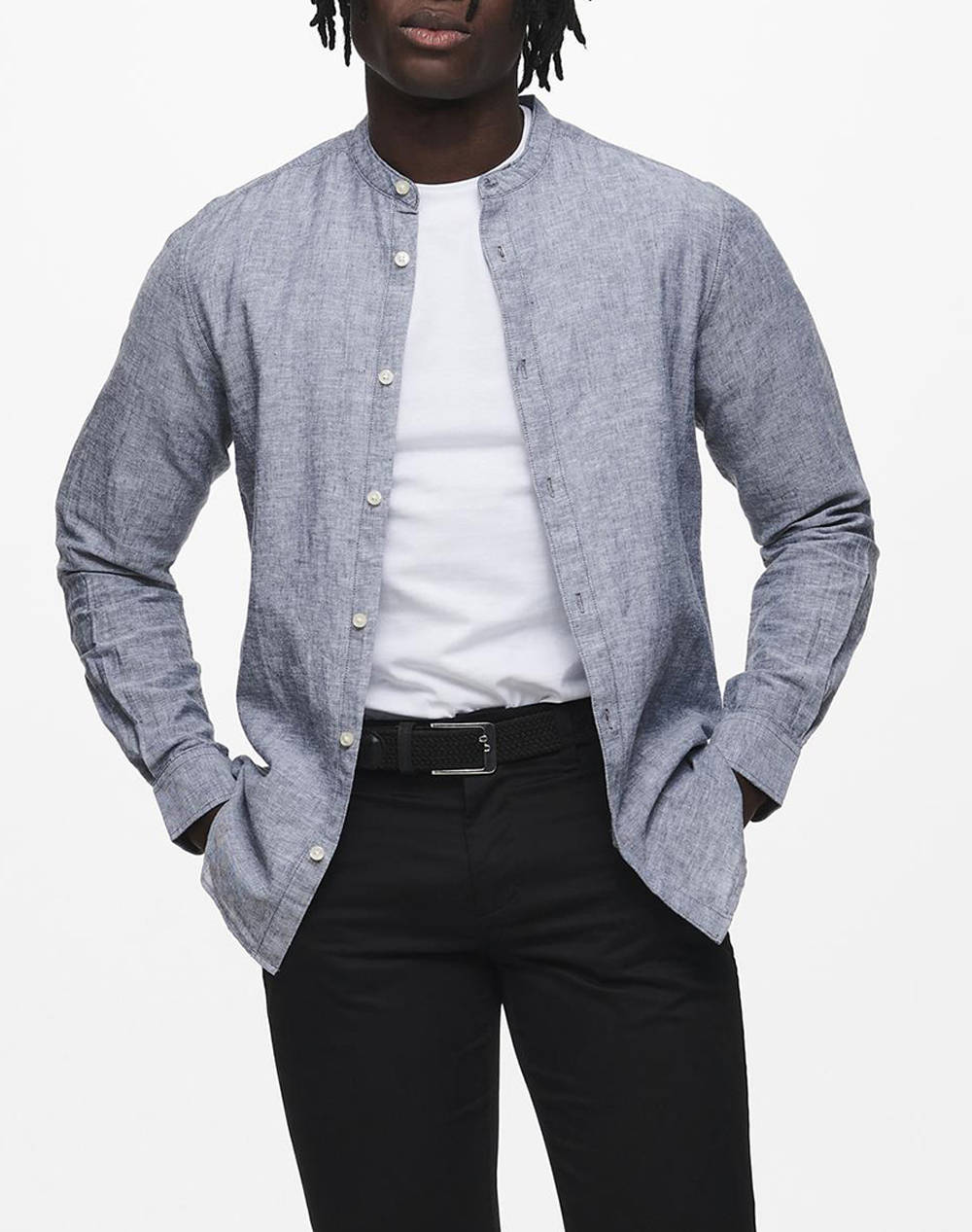 ONLY&SONS ONSCAIDEN LIFE LS SOLID LINEN MAO NOOS