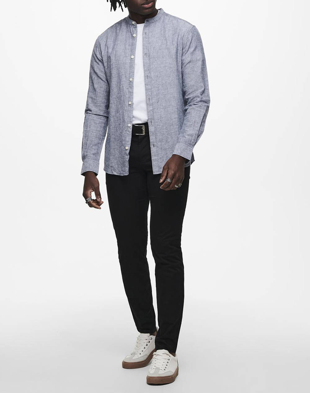 ONLY&SONS ONSCAIDEN LIFE LS SOLID LINEN MAO NOOS