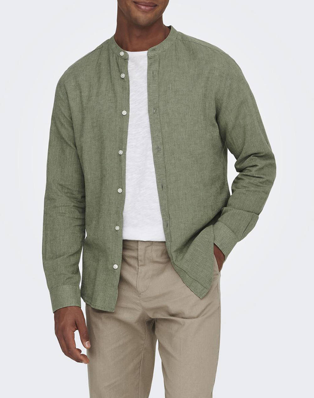 ONLY&SONS ONSCAIDEN LIFE LS SOLID LINEN MAO NOOS