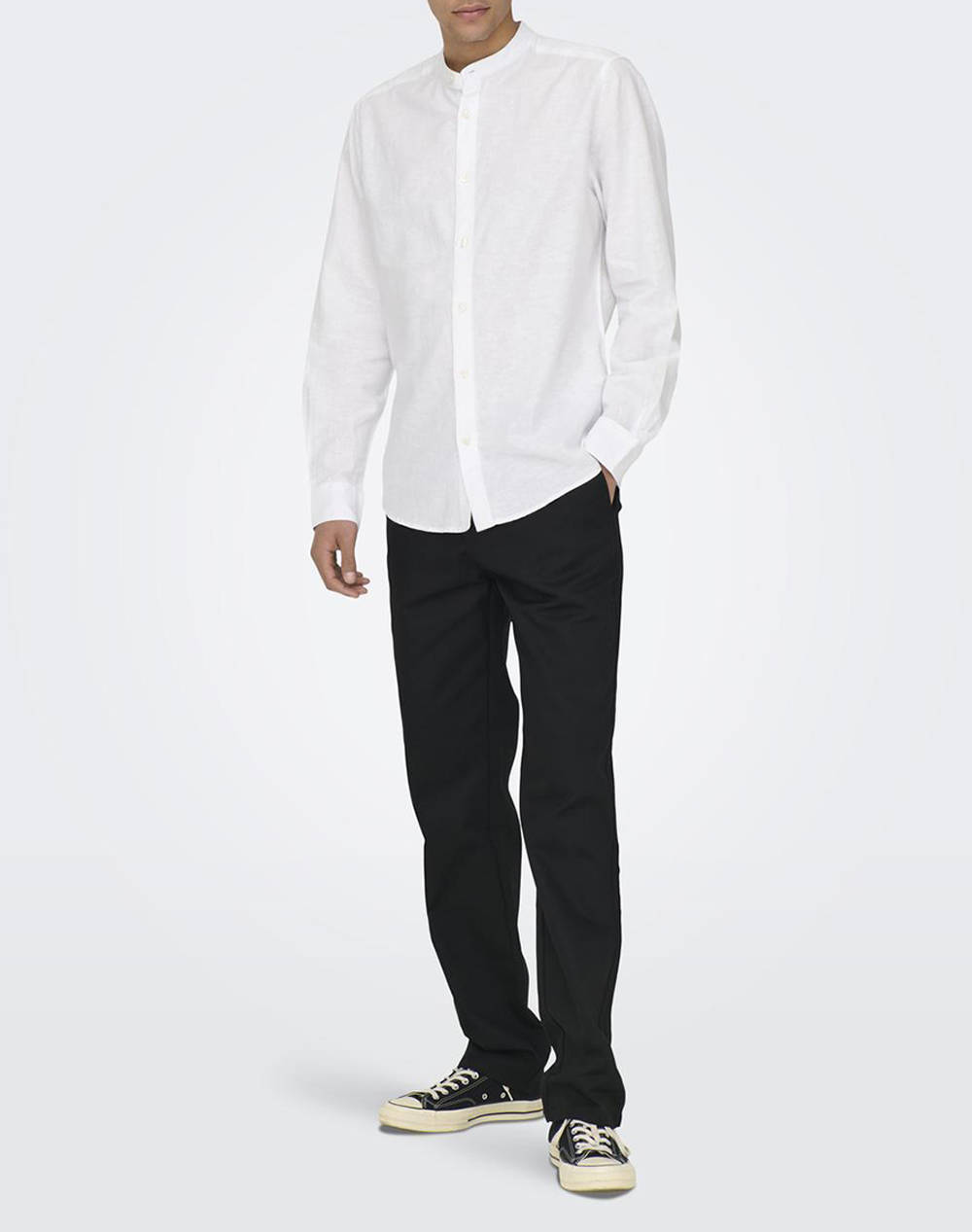 ONLY&SONS ONSCAIDEN LIFE LS SOLID LINEN MAO NOOS