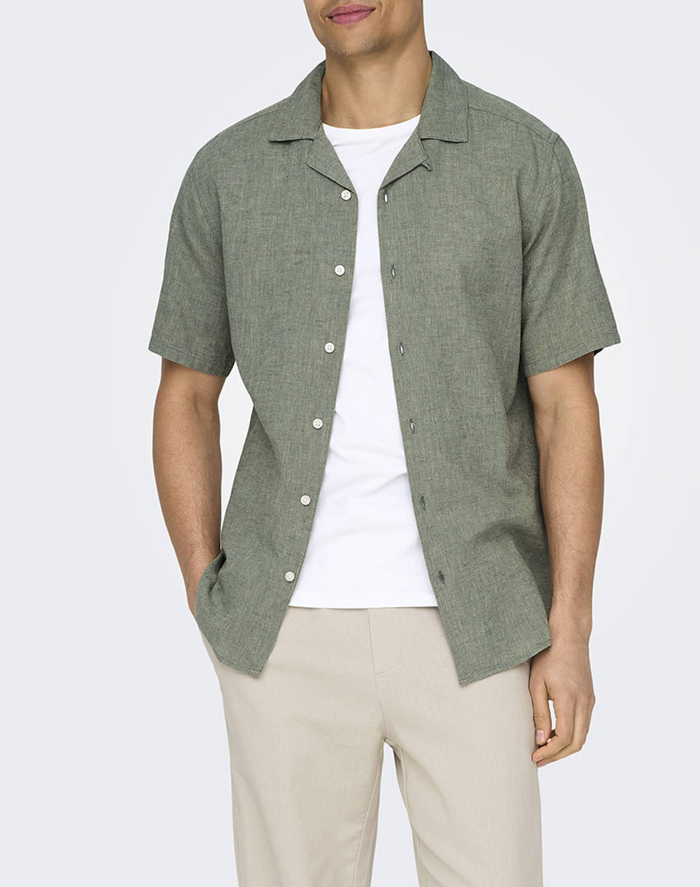 ONLY&SONS ONSCAIDEN LIFE SS SOLID RESORT LINENNOOS