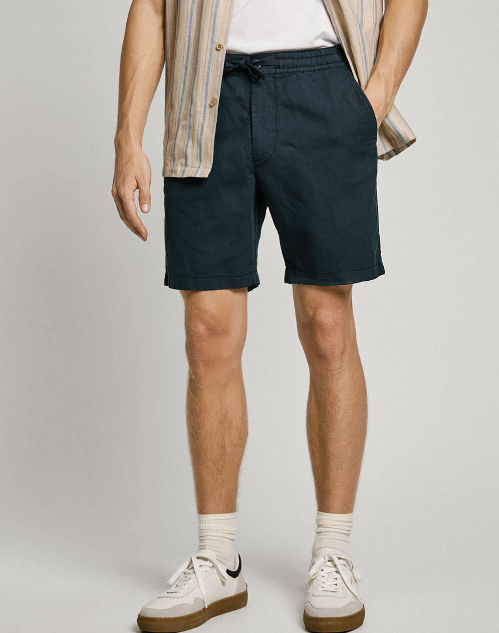 PEPE JEANS DROP 3A RELAXED LINEN SMART SHORTS BERMUDE DE BARBATI
