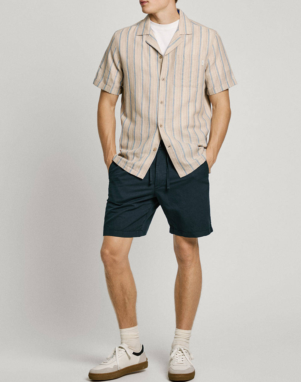 PEPE JEANS DROP 3A RELAXED LINEN SMART SHORTS BERMUDE DE BARBATI
