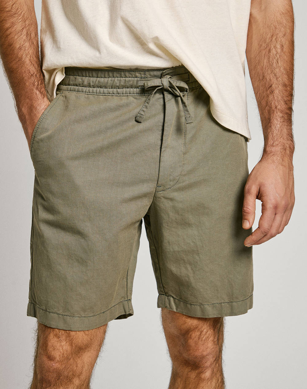 PEPE JEANS DROP 3A RELAXED LINEN SMART SHORTS BERMUDE DE BARBATI