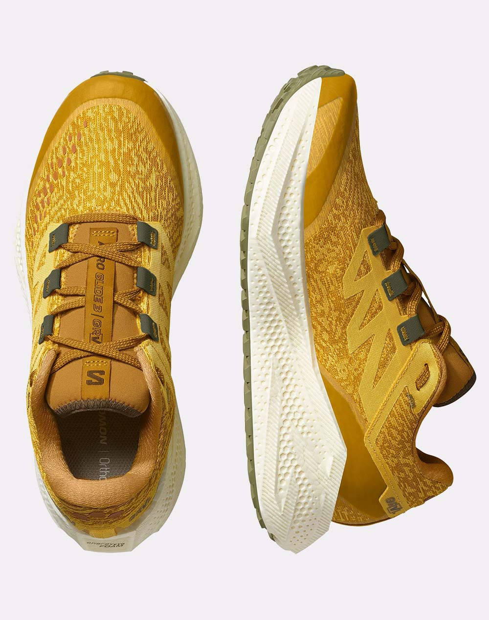 SALOMON GRAVEL RUNNING - AERO AERO GLIDE 3 GRVL SPICY MUSTARD / VANILLA ICE / DEEP LICHEN GREEN INCALTAMINTE DE BARBATI