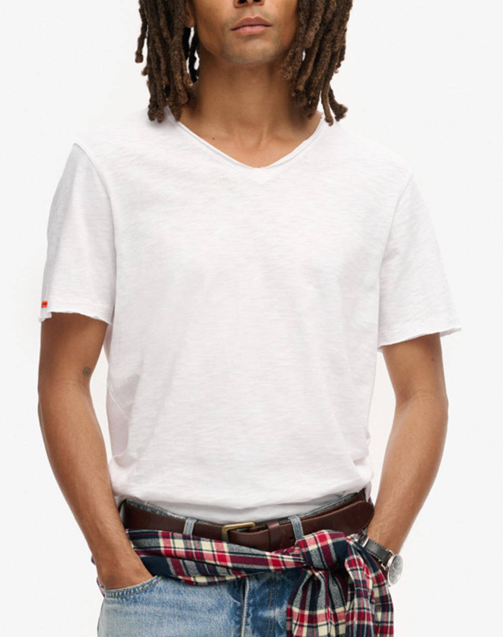 SUPERDRY D3 STUD RAW EDGE SLUB V T SHIRT BLUZA DE BARBATI