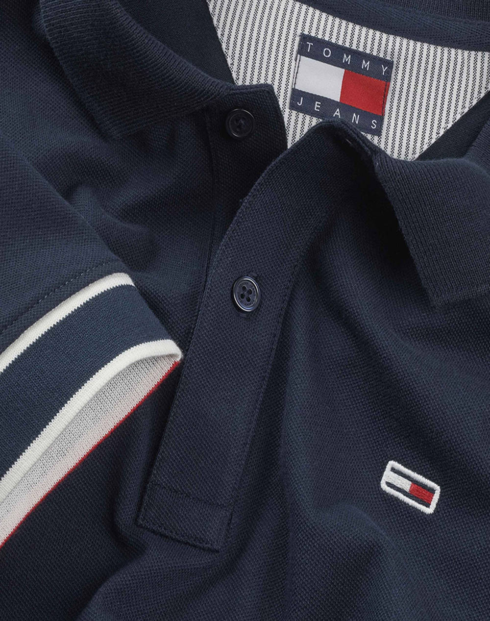 TOMMY JEANS TJM SLIM FLAG CUFF POLO EXT