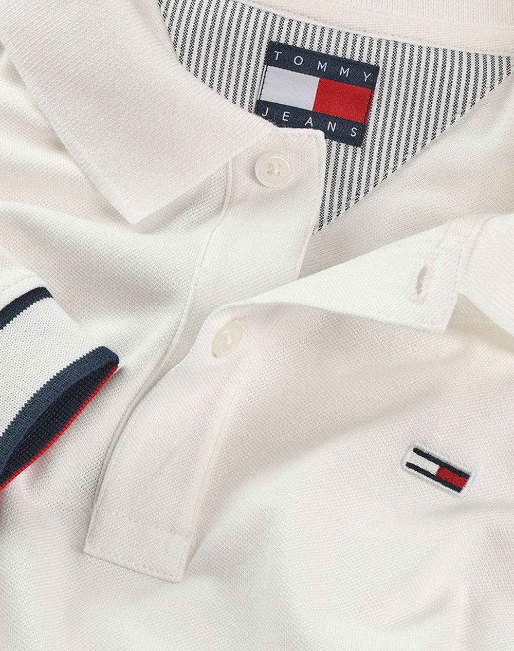 TOMMY JEANS TJM SLIM FLAG CUFF POLO EXT